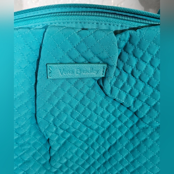 Vera Bradley Women's Quilted Crossbody Adjustable Strap Bag Teal Turquoise Sea - Picture 2 of 8